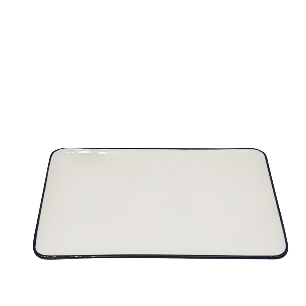 Riva Teller rechteckig flach schwarz 300x200 mm – KAM