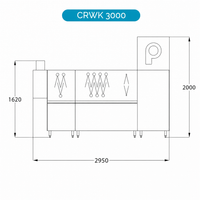 Korbdurchlaufspülmaschine CRWK3000 – 160 Körbe/h, Vorwäsche & Trocknung