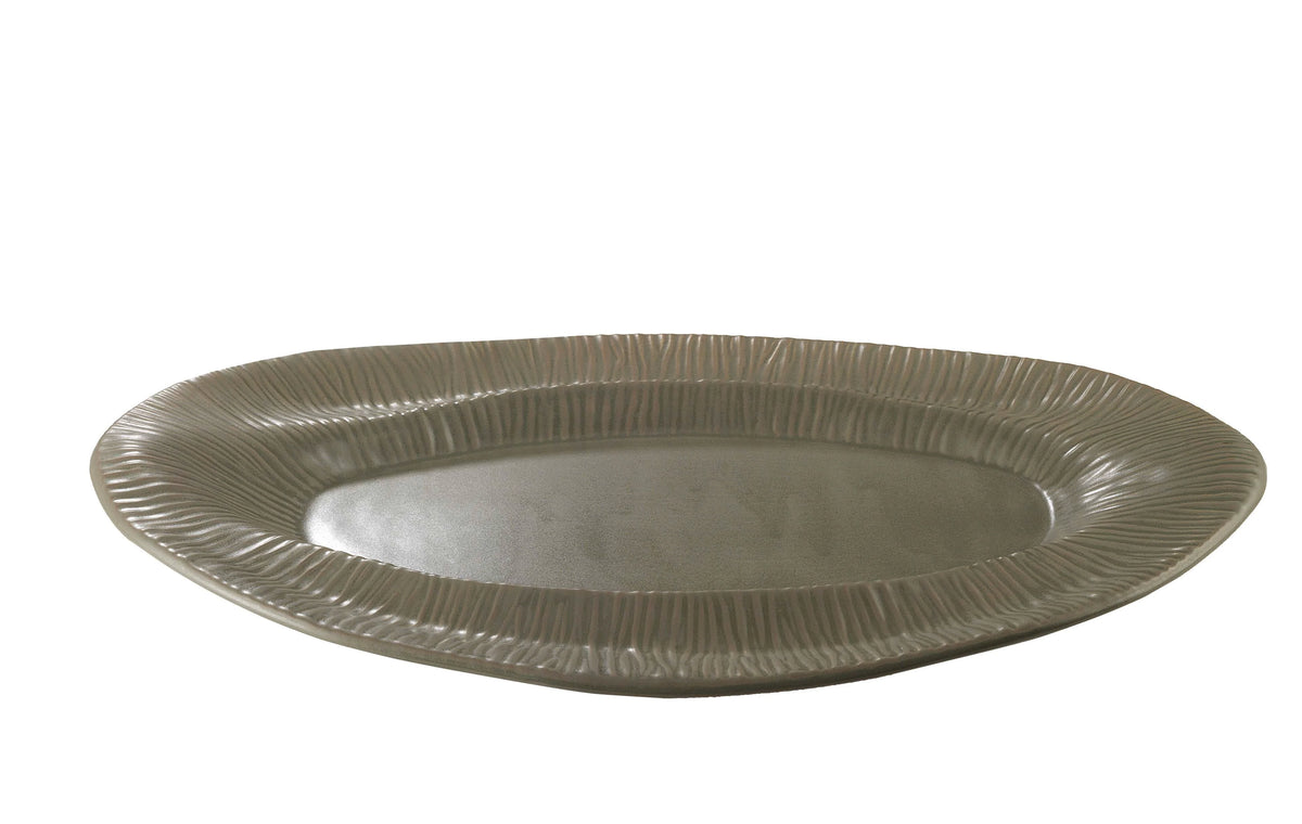 Servierplatte oval Mantra Grün matt 41 cm
